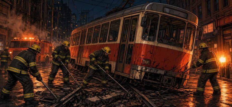 Straßenbahn in Bochum entgleist: Feuerwehr setzt Bahn wieder in die Spur - WAZ